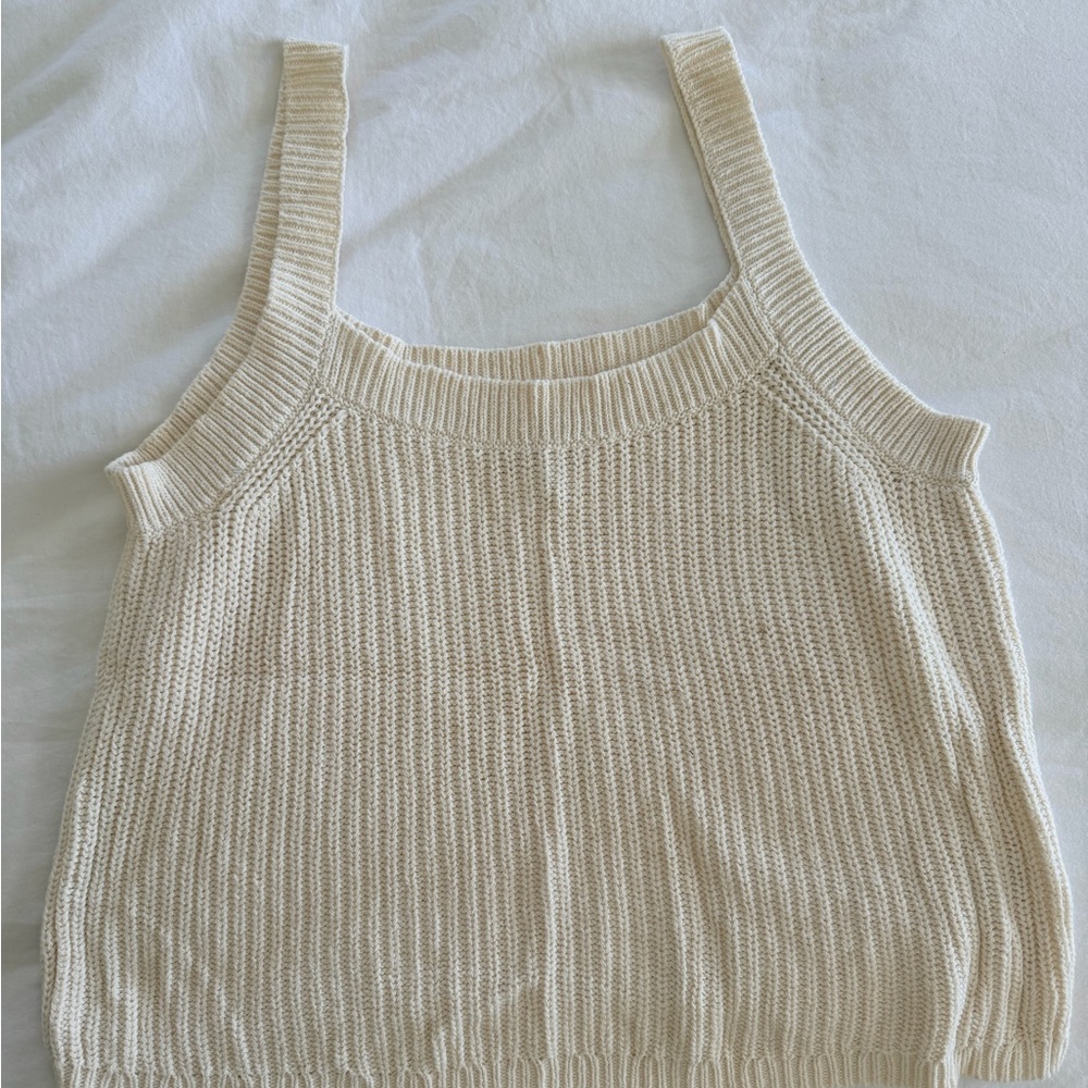 TOAD&Co Bianca Tank - Women's Cream Knit Tank Top - Minimal Ribbed Style